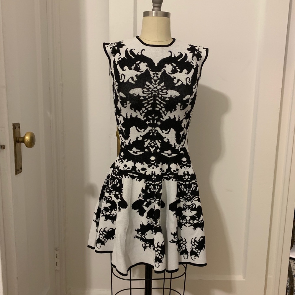 Intarsia Knit Fit&Flare Sweater Dress